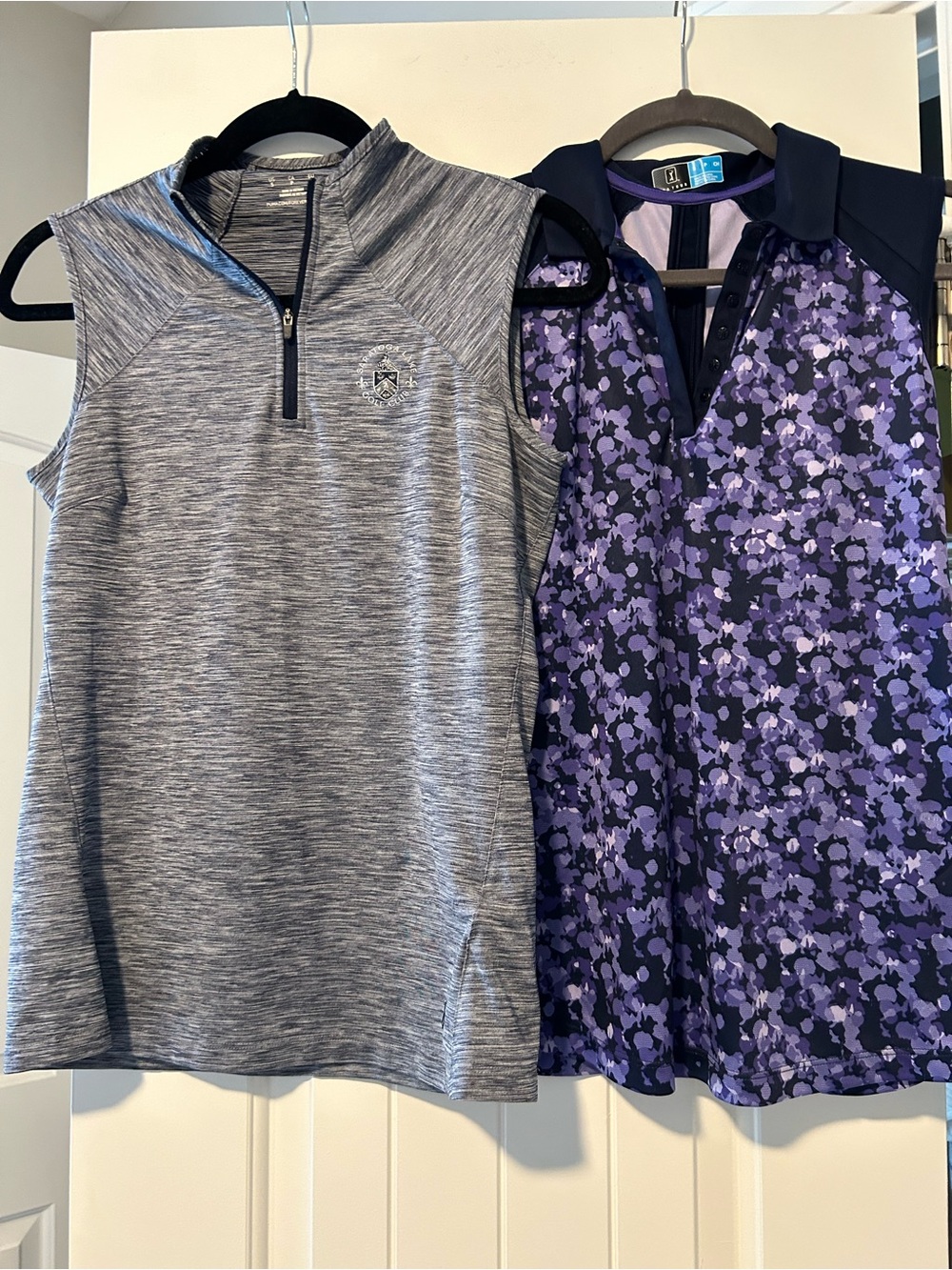 Puma & PGA Purple Floral & Gray Sleeveless Active Tanks